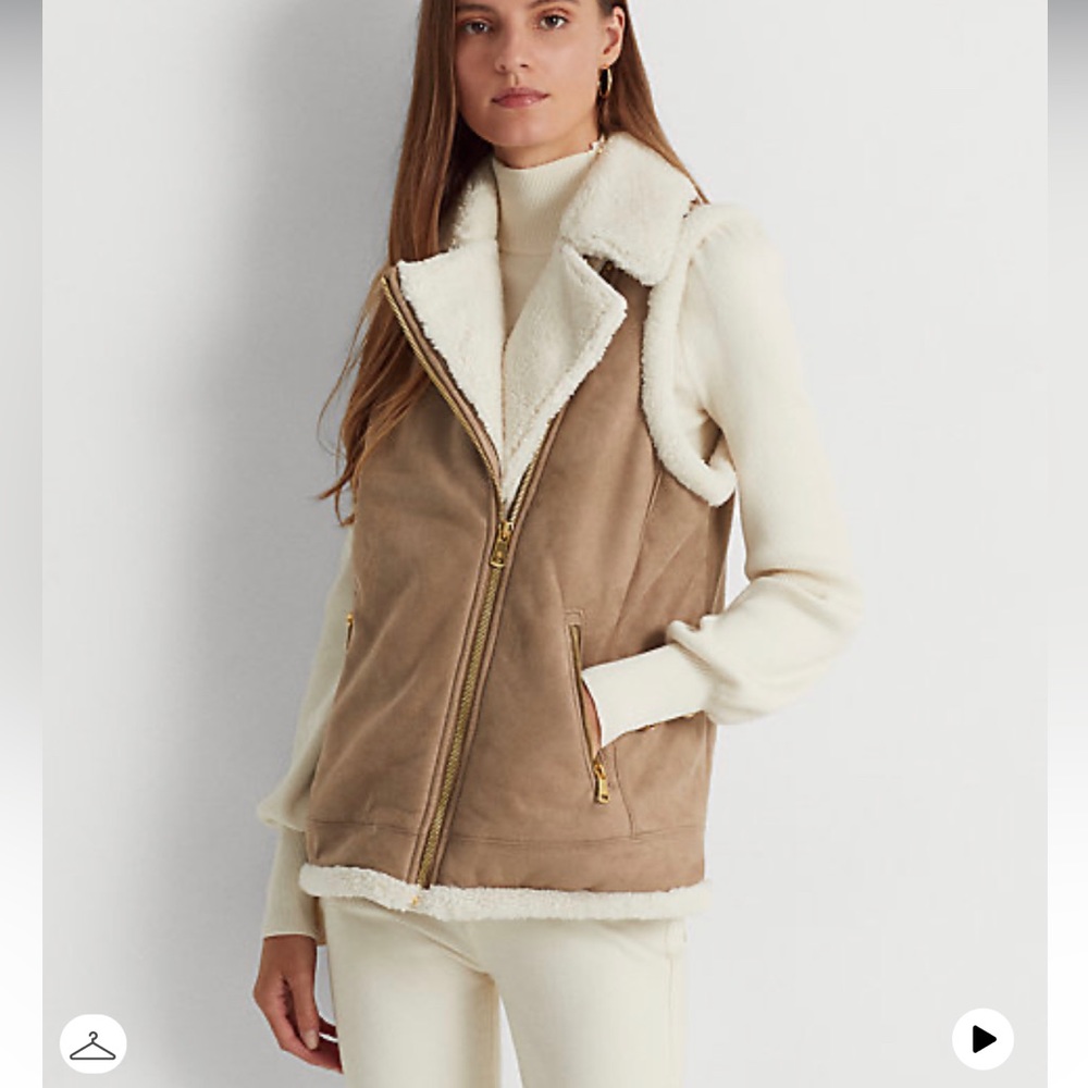 Ralph Lauren faux-suede vest XS
